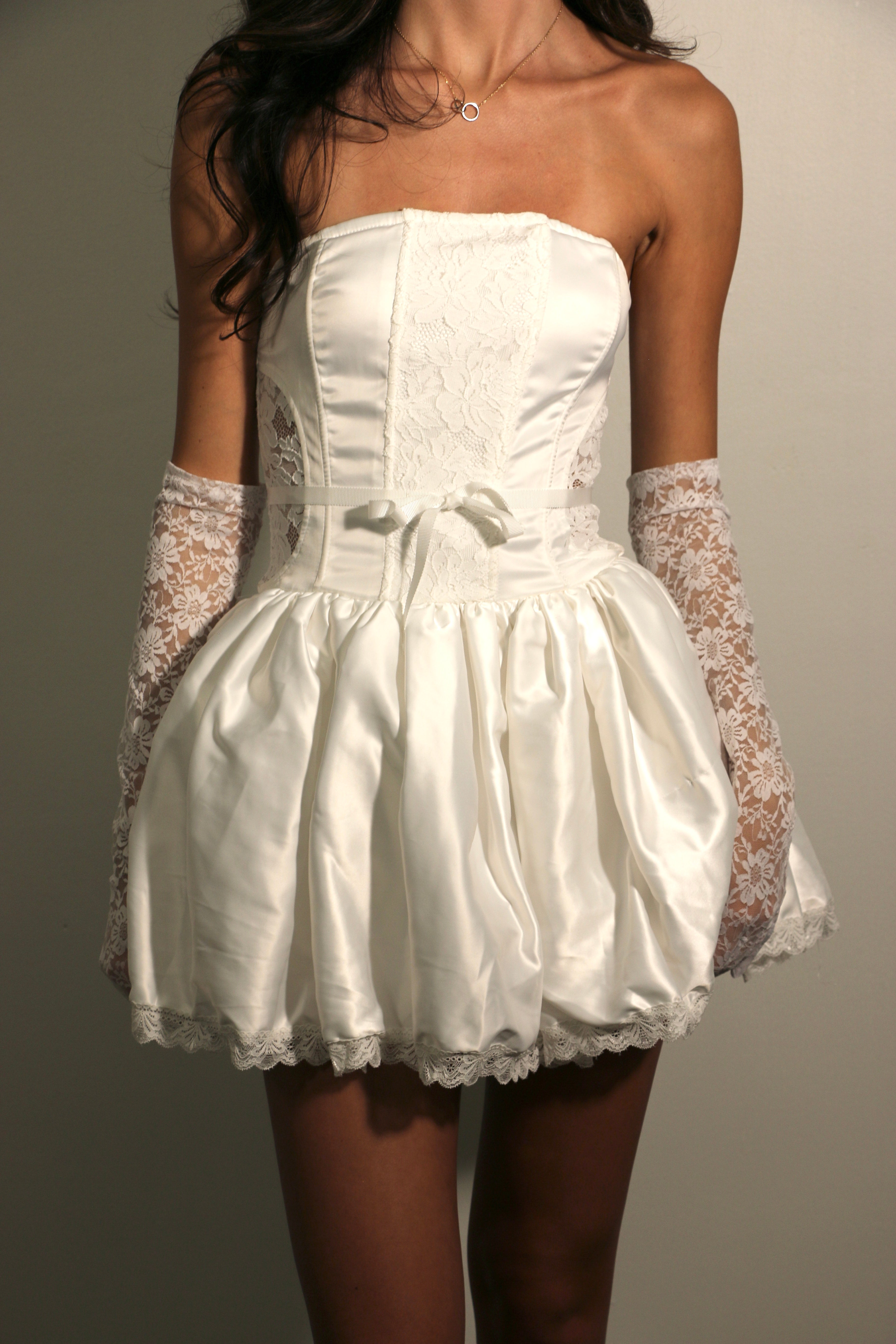 gorgeous vintage white tight mini dress