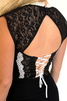 tie-up victorian lace top with red bows